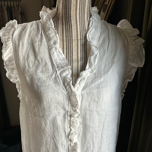 Frame White Linen Sleeveless Maxi Camisole Dress - Picture 6 of 11